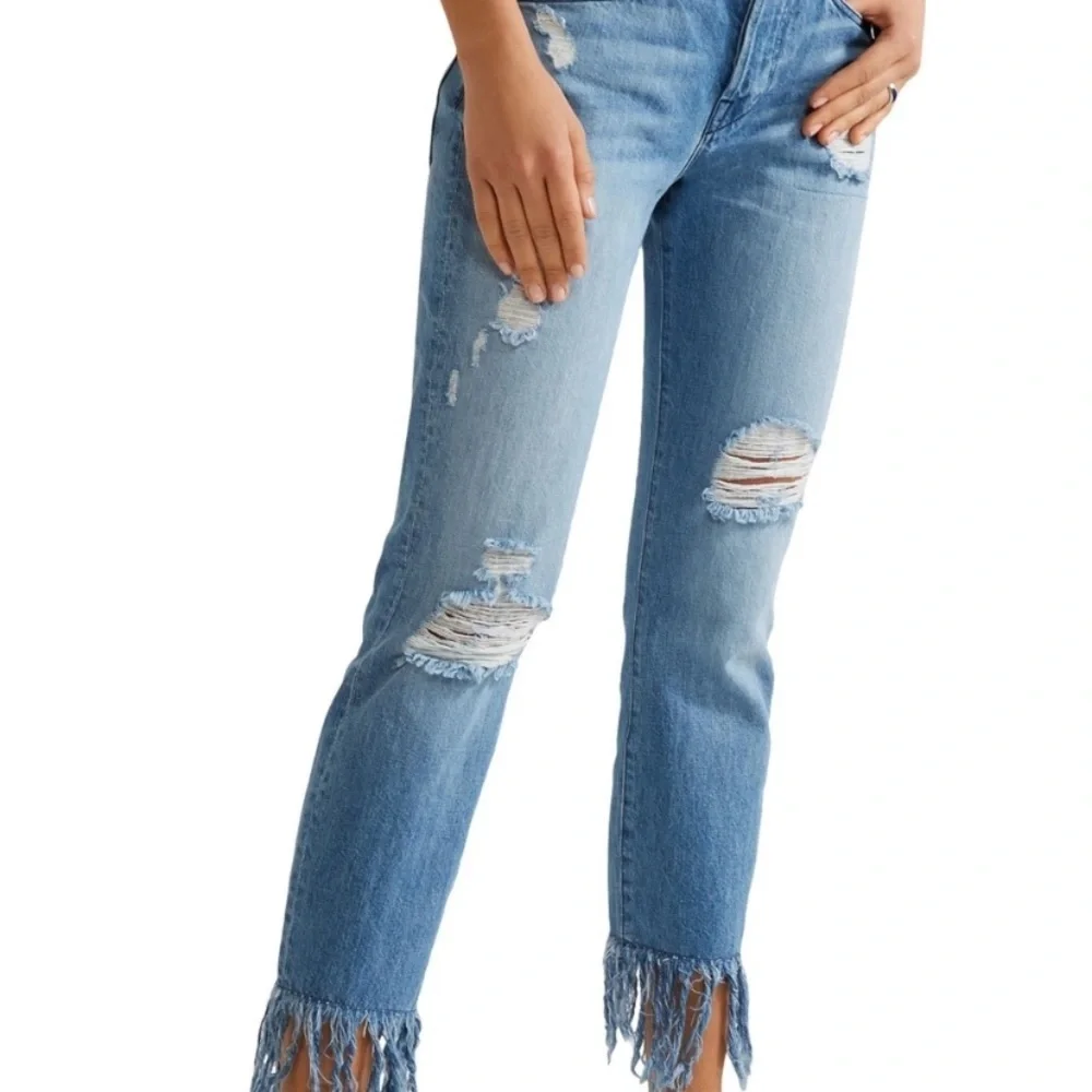 3x1 NYC Distressed Crop Fringe Denim 26 - Picture 2 of 9